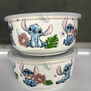 Disney Stitch Hibiscus Nesting Bowls with Pressure Release Lids